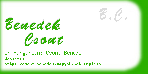 benedek csont business card